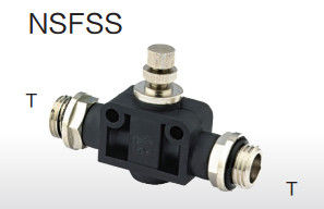Kalite  Plastic Body Pneumatic Tube Fittings NSFSS Knob Throttle Valve Two Thread Sides Straight Fabrika
