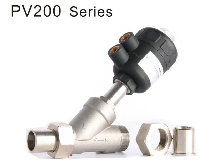 PV200 Serisi 2/2 Yönlü Açı Koltuk Vana Orta için + 180 ℃ DN15 ~ 65